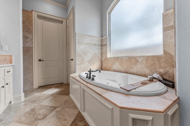 bathroom with a whirlpool tub