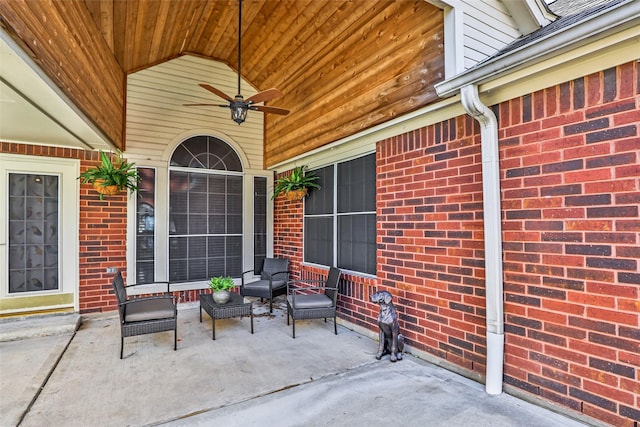 view of patio with ceiling fan