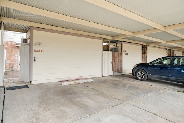 view of garage