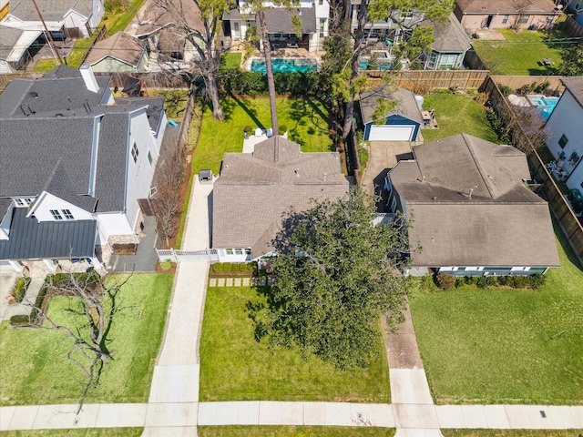 bird's eye view with a residential view