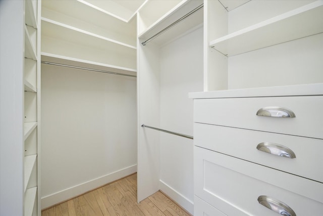 spacious closet with light wood-type flooring