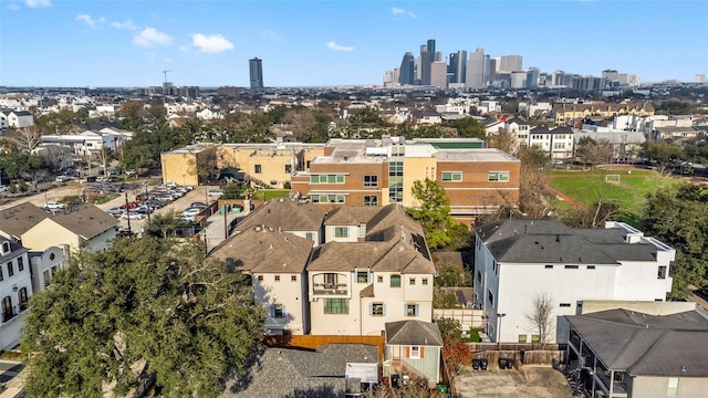 aerial view with a view of city and a residential view