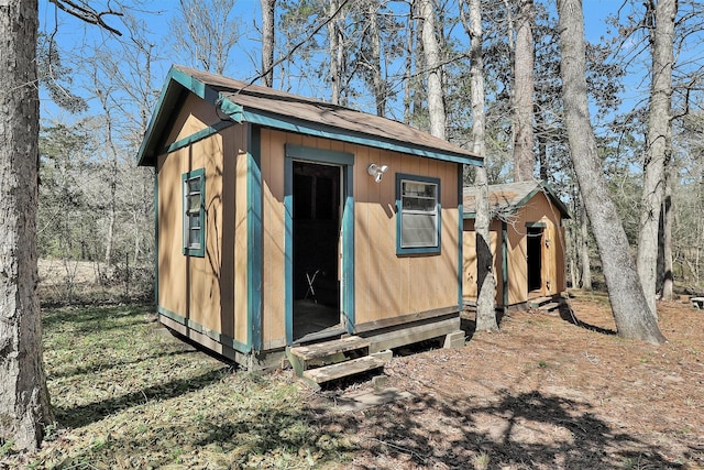 view of shed