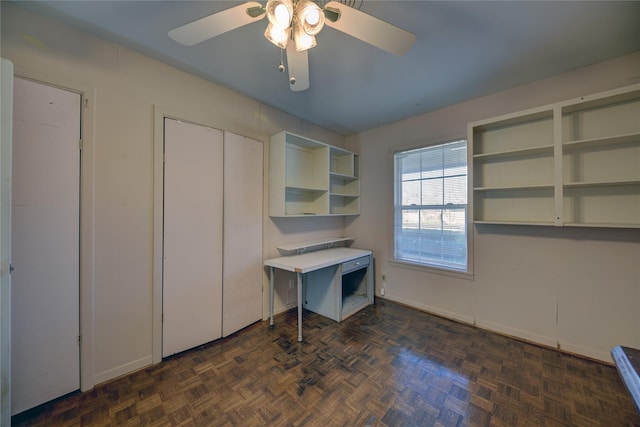 office with a ceiling fan