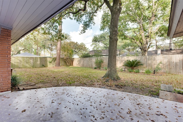 view of patio featuring a fenced backyard