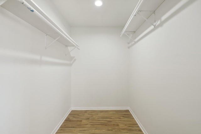 spacious closet with light wood-style flooring