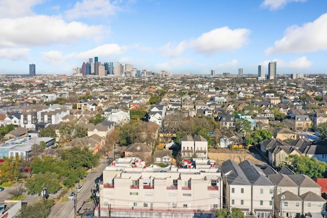 aerial view with a view of city and a residential view