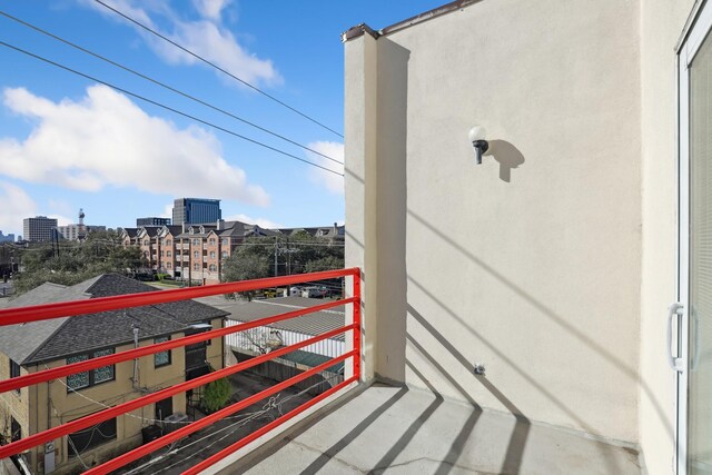 balcony with a view of city