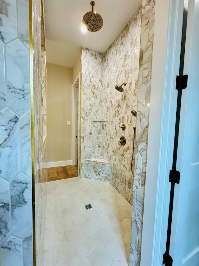 212 Rim Rock Rd, Huntsville, TX 77340 - bathroom featuring tiled shower and tile patterned flooring