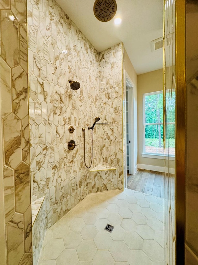212 Rim Rock Rd, Huntsville, TX 77340 - full bath with tiled shower and tile patterned floors