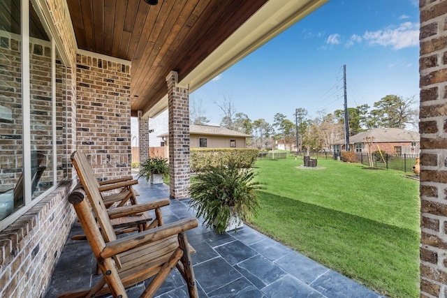 view of patio with a fenced backyard