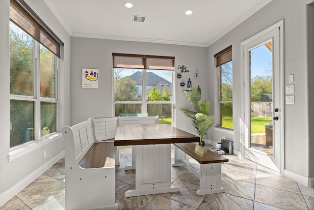 sunroom featuring visible vents