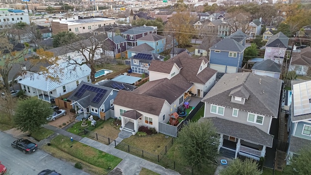 drone / aerial view with a residential view