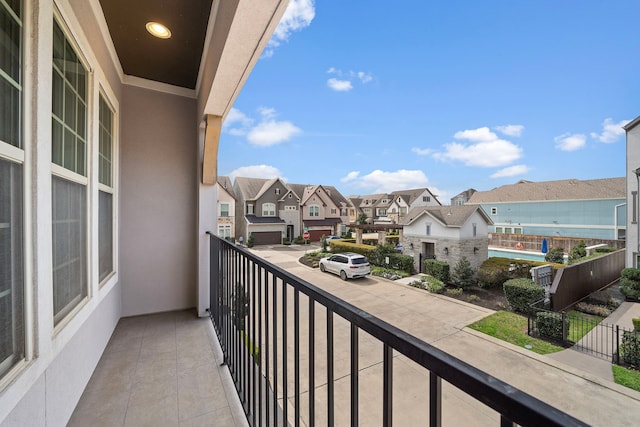 balcony with a residential view