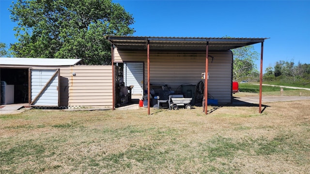 view of shed with a carport