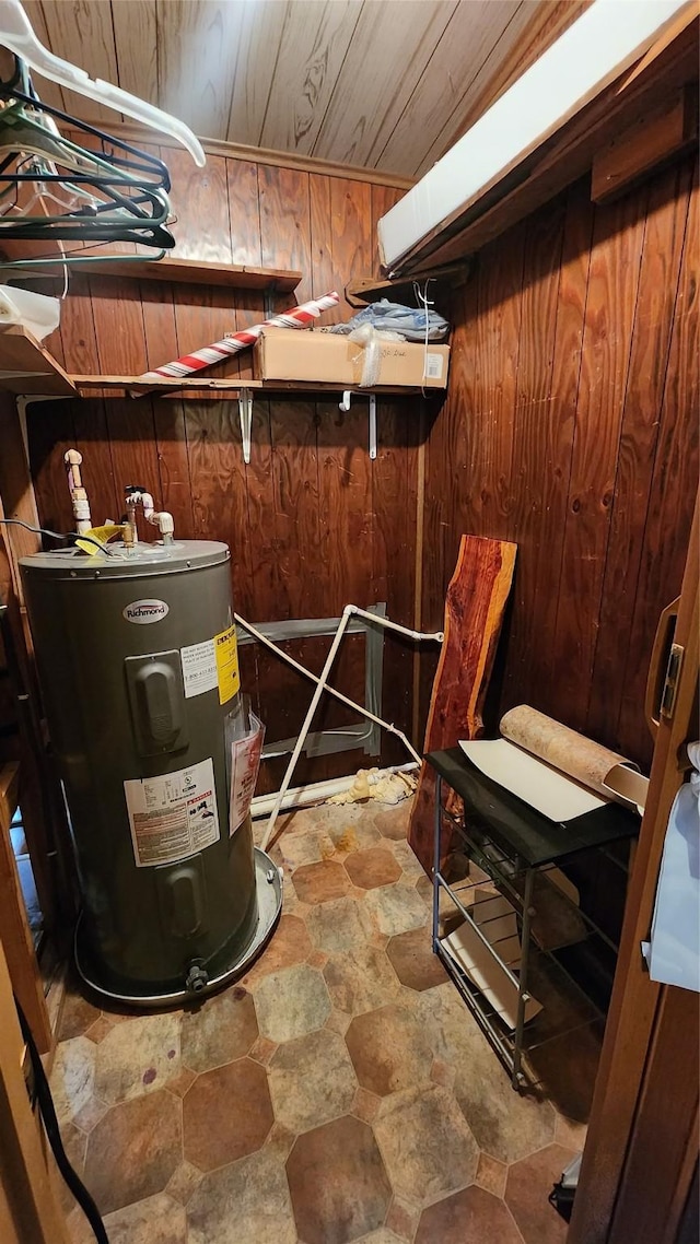 interior space featuring water heater