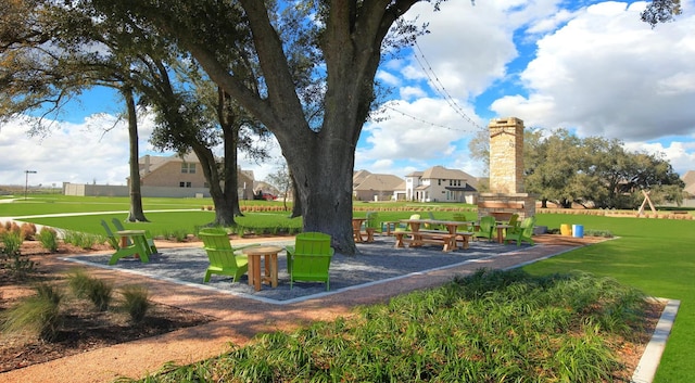 view of home's community featuring a lawn