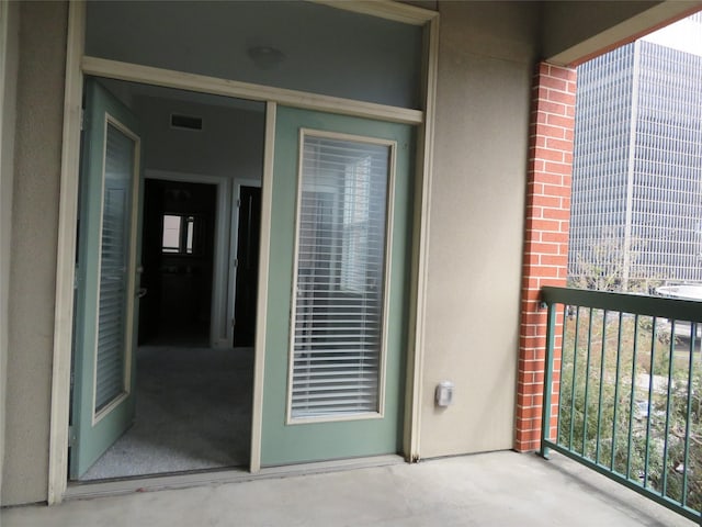 balcony with visible vents