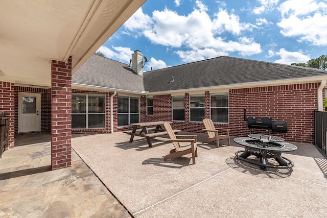 view of patio / terrace featuring a grill