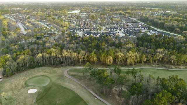 drone / aerial view featuring view of golf course