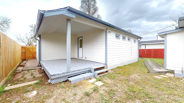 view of outbuilding featuring a fenced backyard