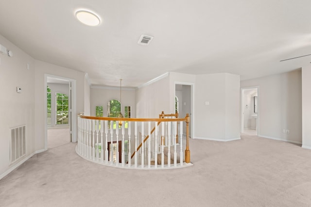6923 Queensclub Dr, Houston, TX 77069 - corridor with an upstairs landing and carpet flooring