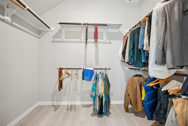 spacious closet featuring wood finished floors