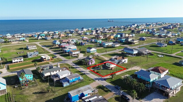 411 Olive St, Surfside Beach, TX 77541 - bird's eye view featuring a water view