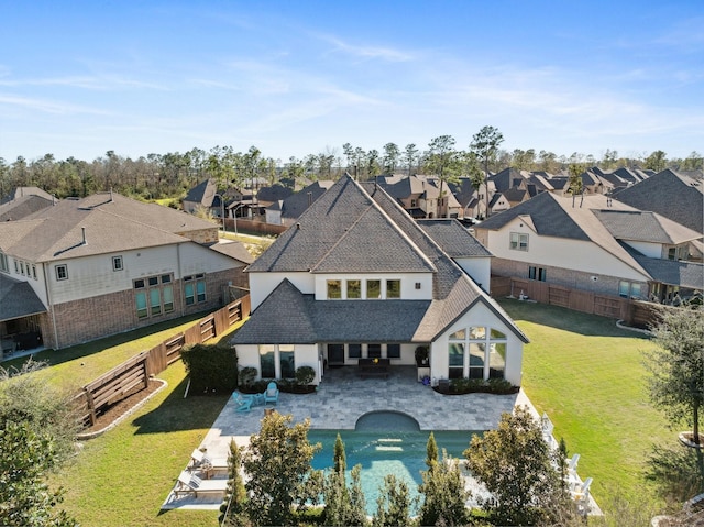 drone / aerial view with a residential view