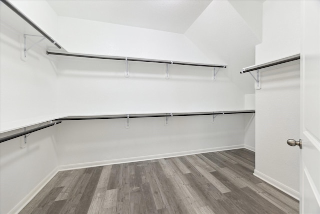 spacious closet with wood finished floors