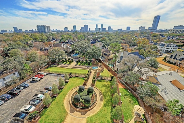 bird's eye view featuring a view of city