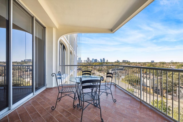 balcony with a view of city