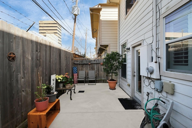 view of patio with a fenced backyard