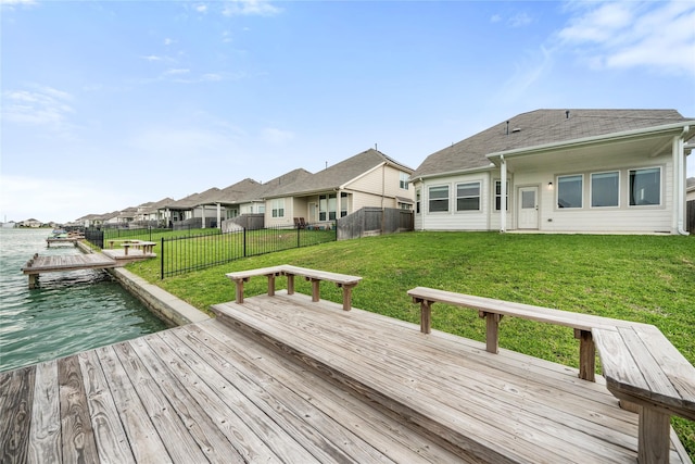 24902 Bastiani Canvas Ln, Katy, TX 77493 - wooden terrace with a water view, a dock, and a residential view