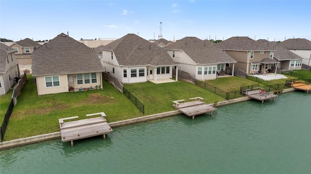 24902 Bastiani Canvas Ln, Katy, TX 77493 - rear view of property featuring a residential view, a water view, and a shingled roof