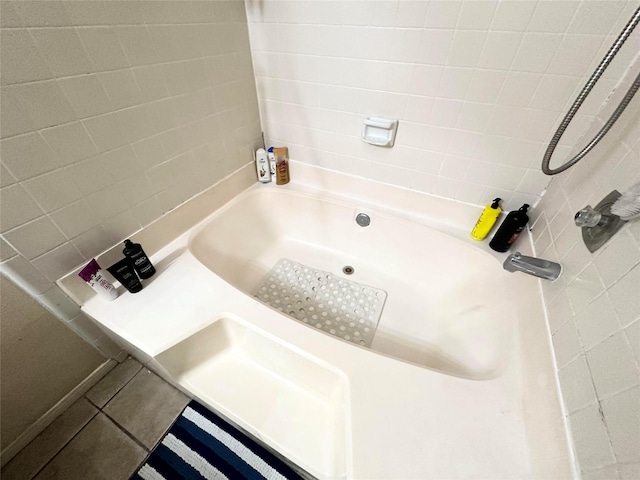 full bathroom featuring a bathing tub and walk in shower