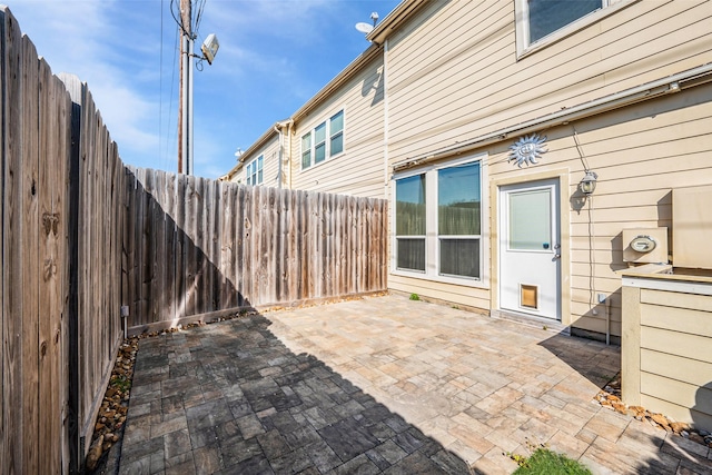 view of patio featuring a fenced backyard