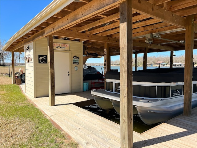 view of dock area