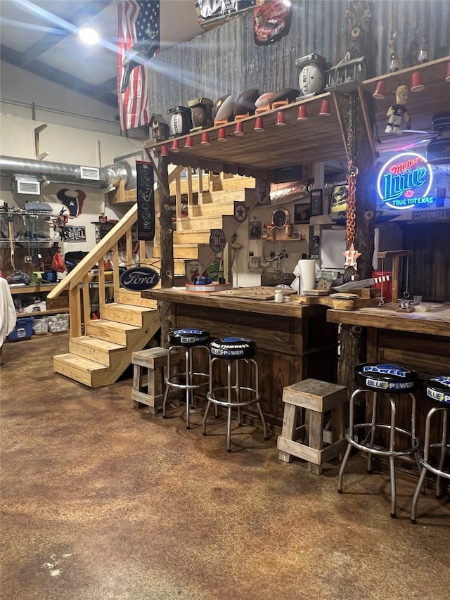 bar with a bar and stairs