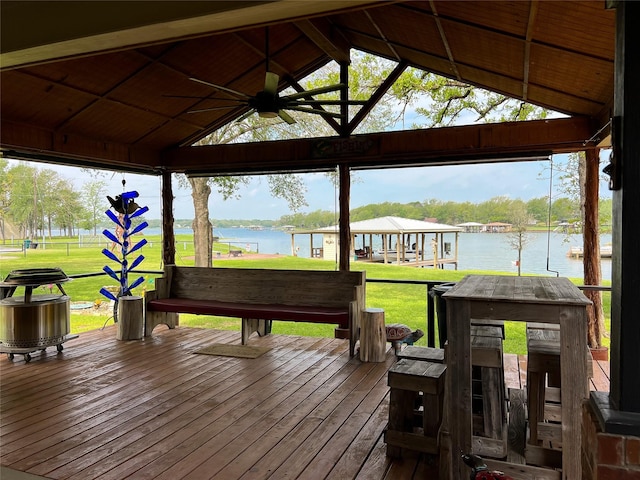 20315 Post Oak Loop, Thornton, TX 76687 - view of dock with a gazebo, a yard, and a water view