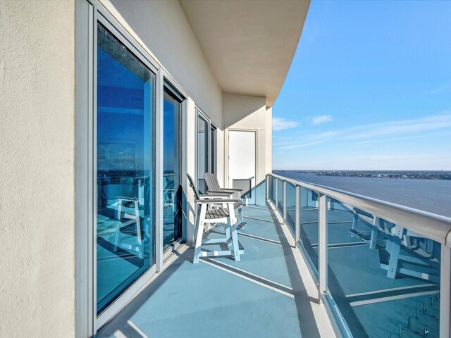 balcony with a water view