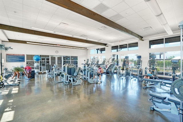 exercise room with visible vents