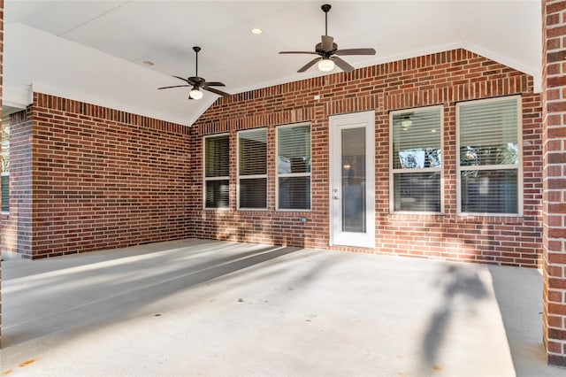 view of patio / terrace featuring a ceiling fan