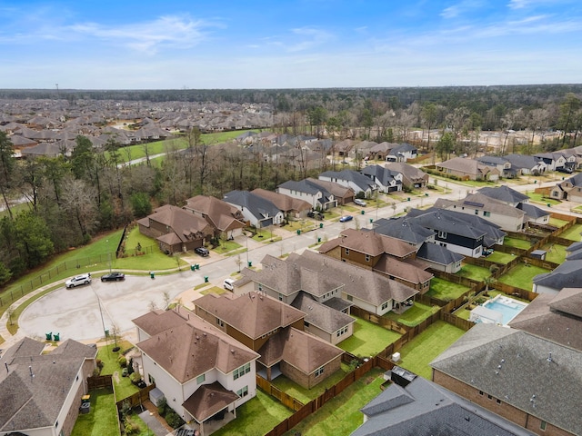 bird's eye view with a residential view