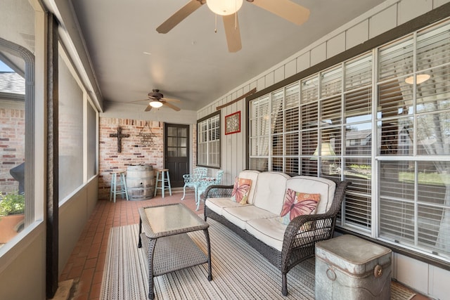 sunroom / solarium with a healthy amount of sunlight