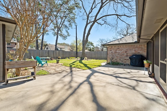 view of patio with a fenced backyard