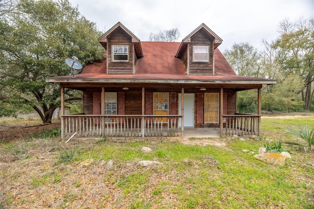 rustic home with a porch