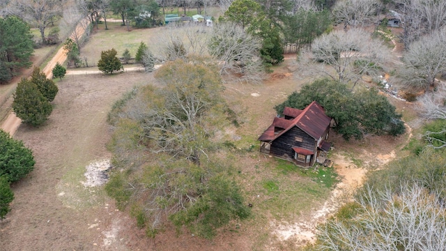 birds eye view of property featuring a rural view