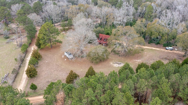 aerial view with a forest view