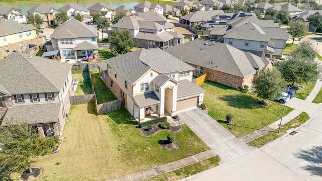 aerial view with a residential view